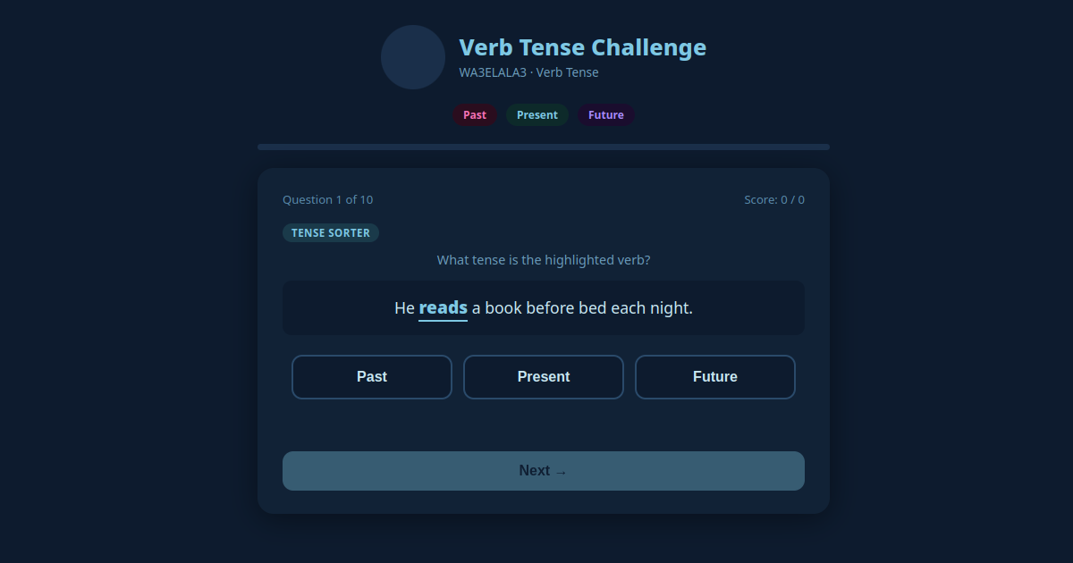 Verb Tense Challenge