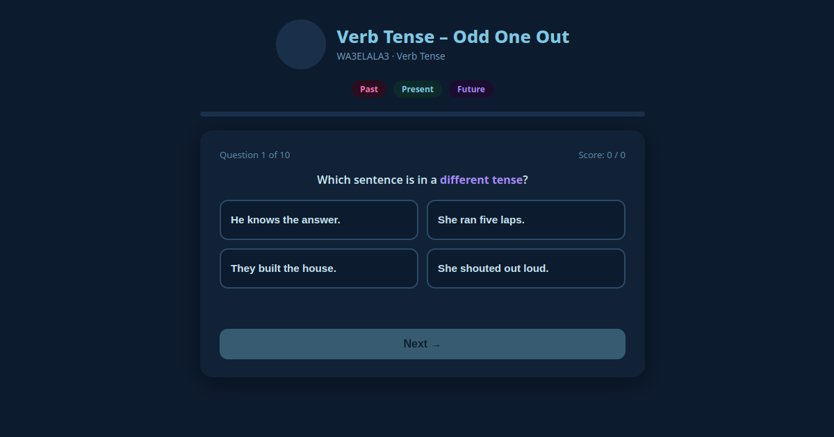 Verb Tense – Odd One Out