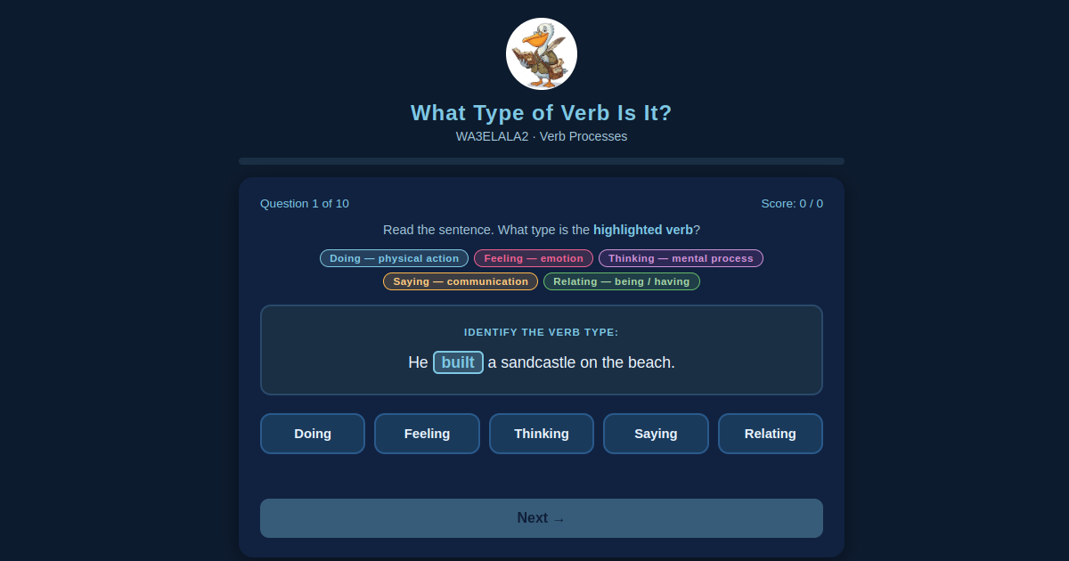 What Type of Verb Is It? activity